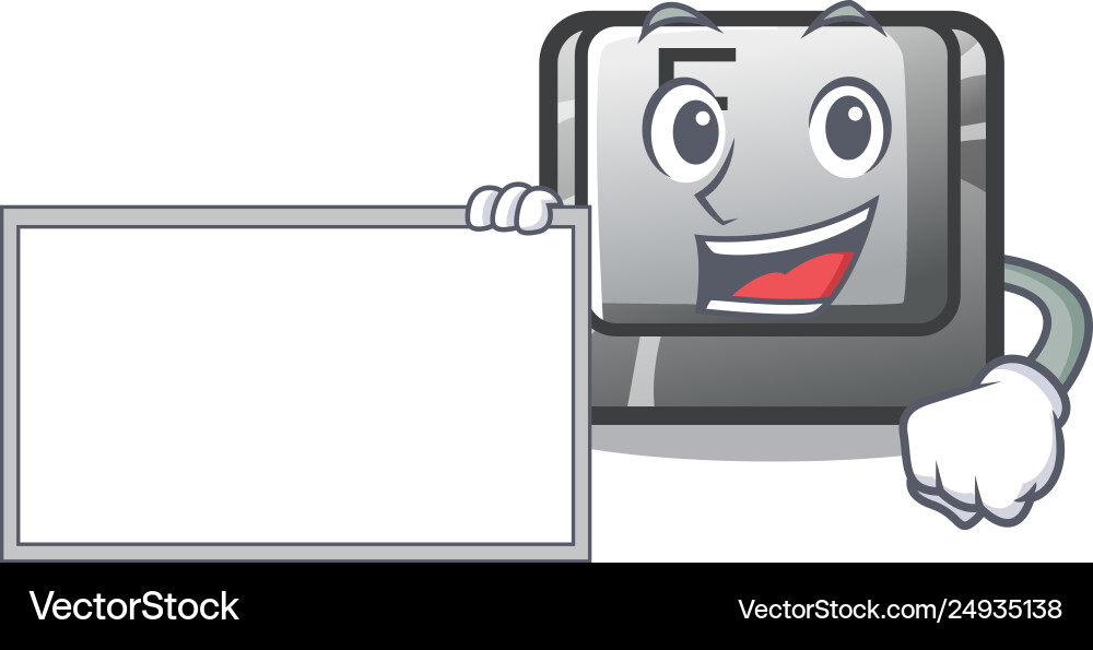 With board f button in character shape With board f button in character shape Vector Image