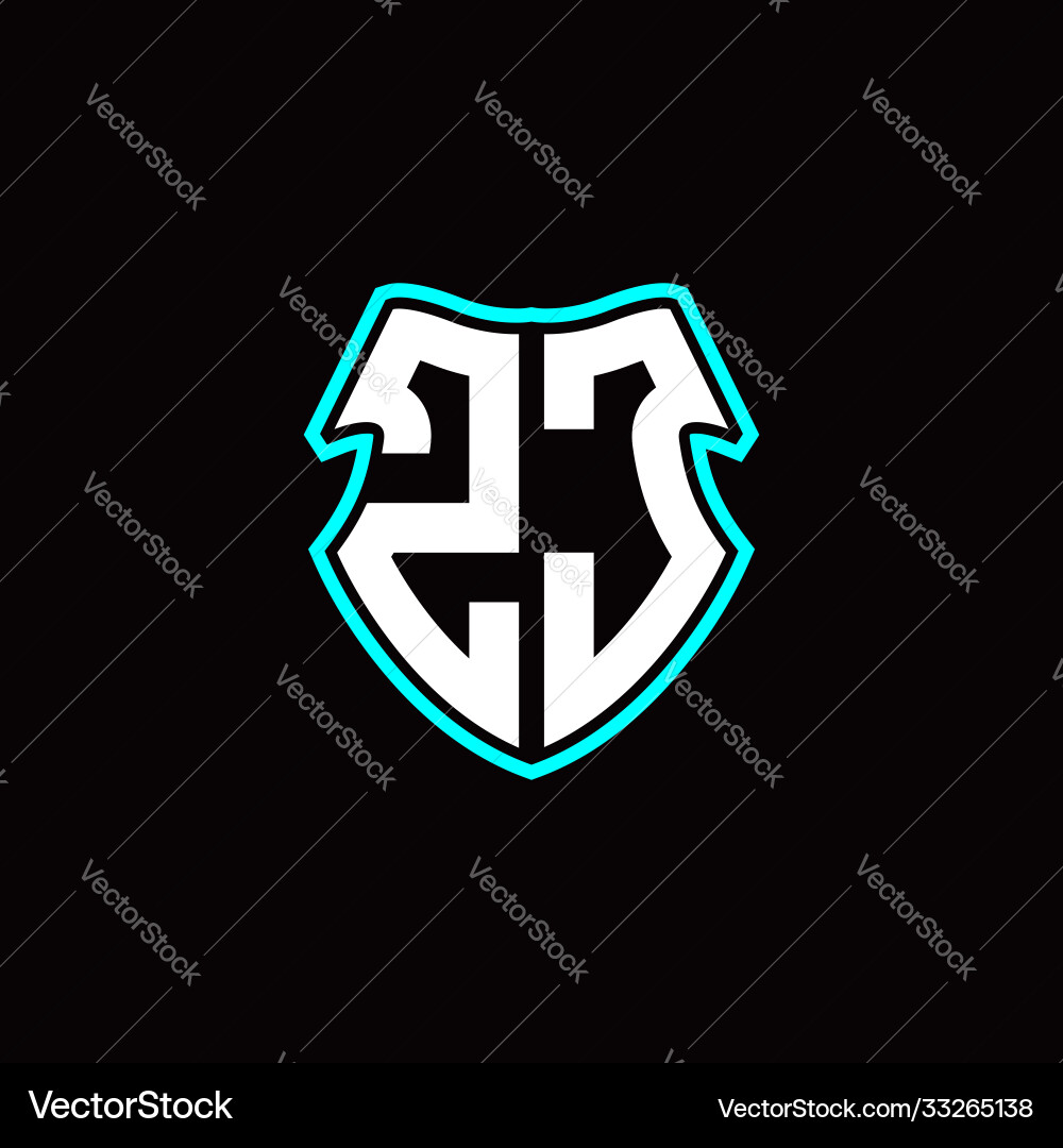 Z j initial logo design with a shield shape Vector Image