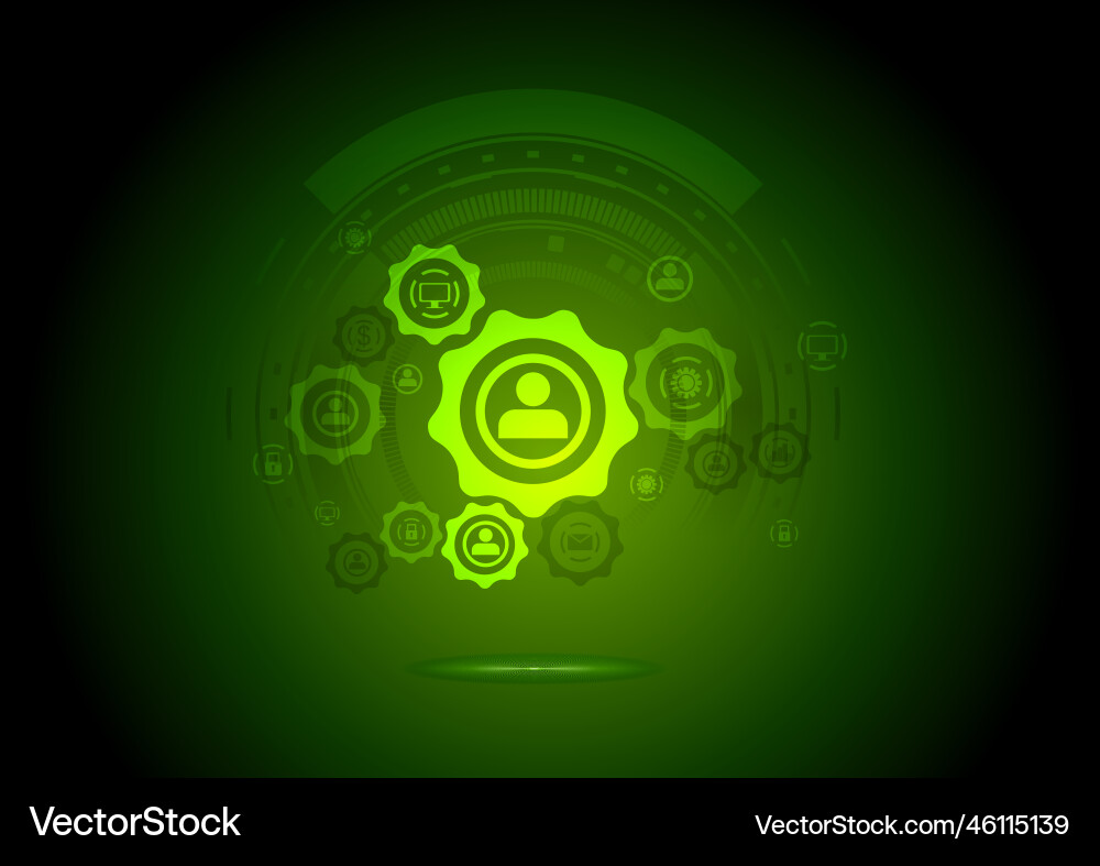 Abstract communication background with gears Vector Image