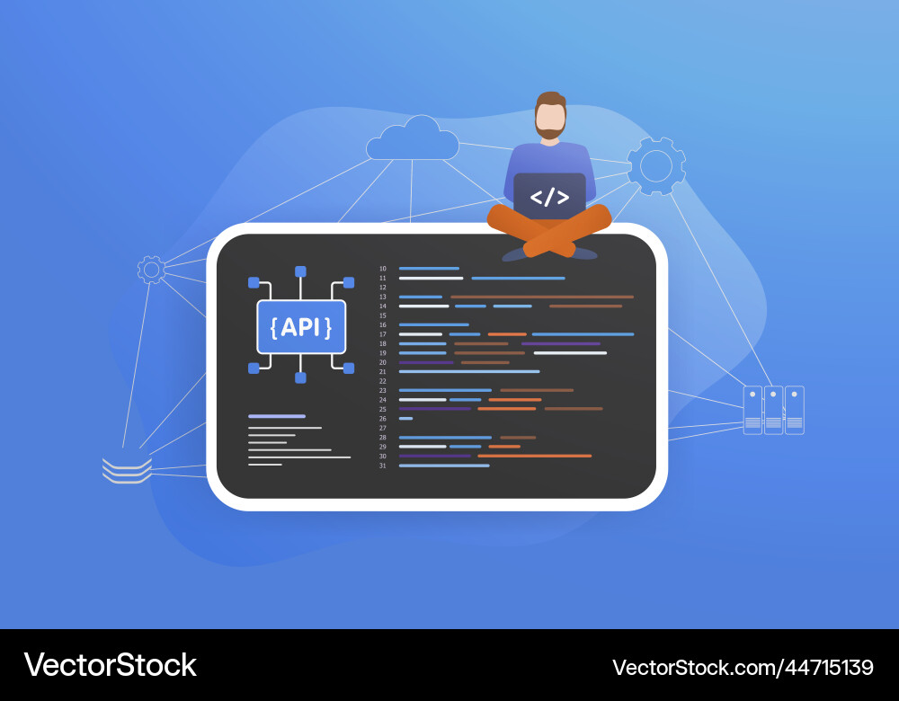 Api Integration - Verbindung zwischen zwei Api Integration - Verbindung zwischen zwei vektorbild