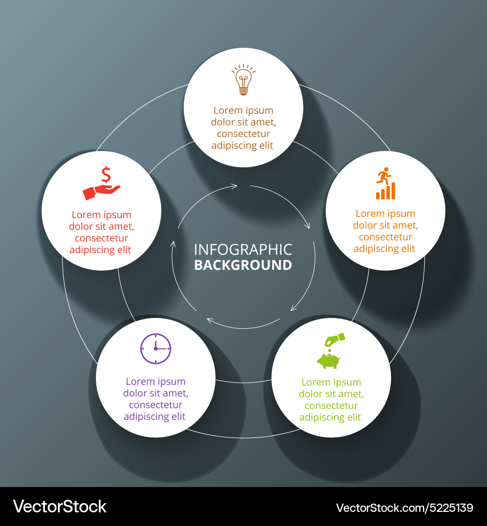 Circular Data Visualization Infographic Vector Image