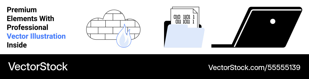 Cloud storage security data backup and digital vector image