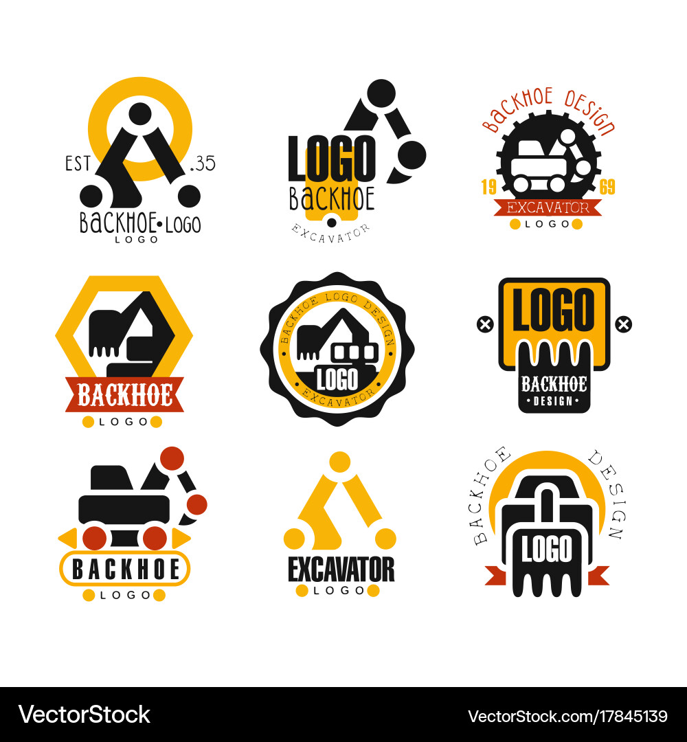 Heavy Equipment Logo Set vector image