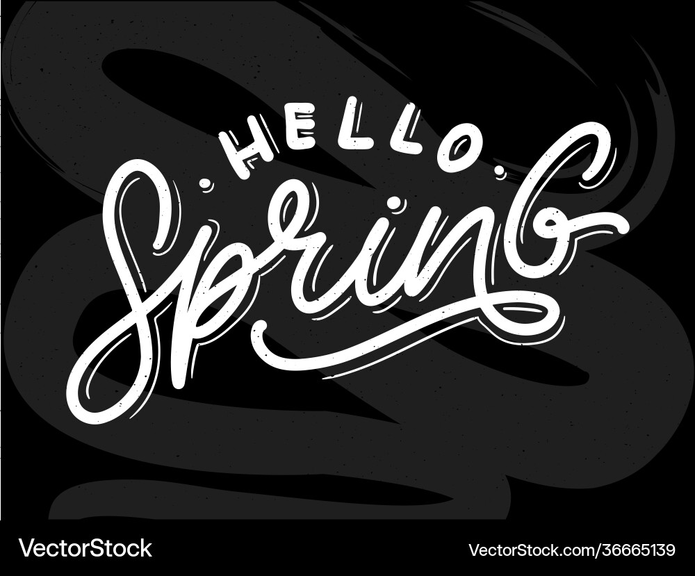 Hello spring flowers text background frame Hello spring flowers text background frame vector image