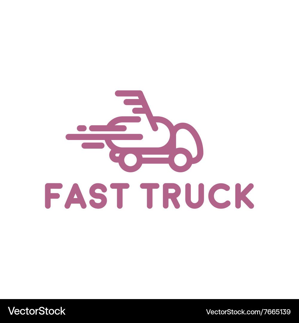 Hurtling truck speed linear style with the loop vector image