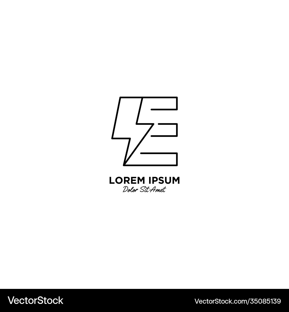 Letter e flash logo design Royalty Free Vector Image