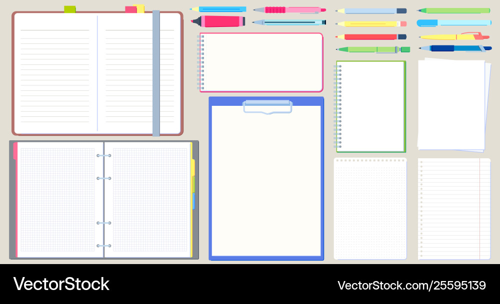 Notebooks and Pads vector image