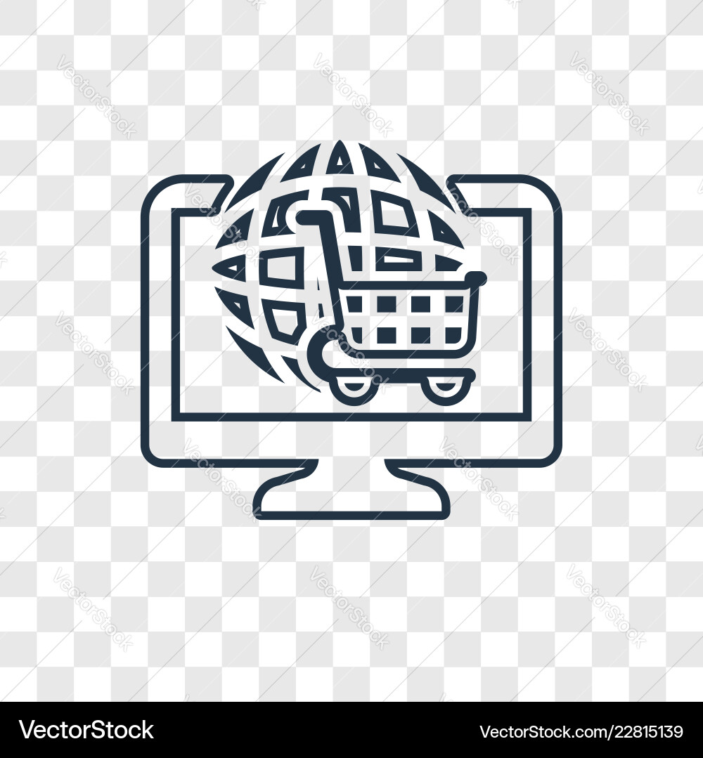 On linear icon isolated transparent background On linear icon isolated transparent background Vector Image