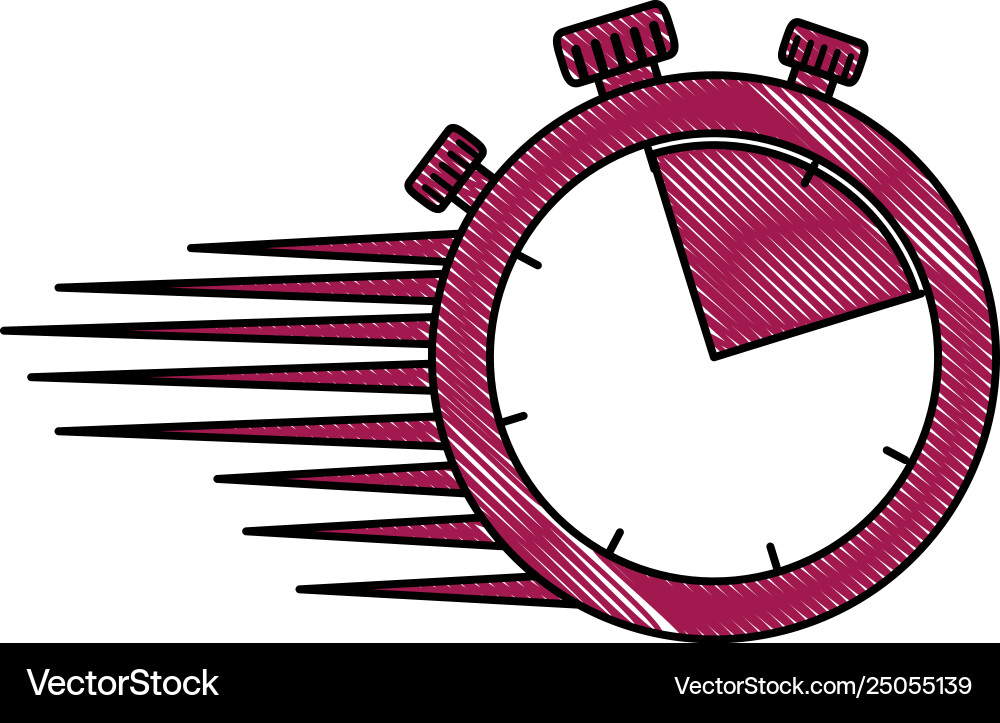 Timer chronometer with speed lines vector image