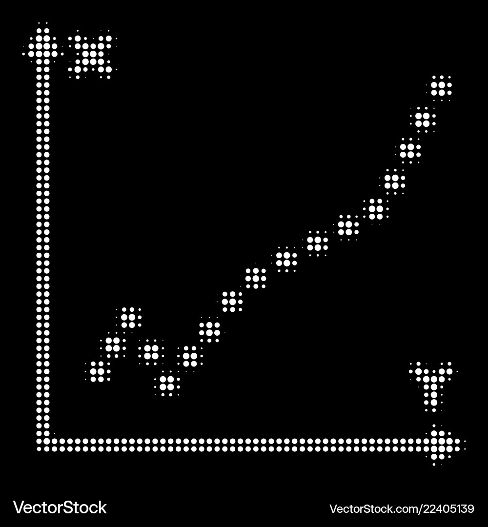 White halftone function plot icon White halftone function plot icon Vector Image