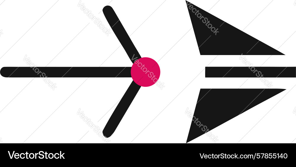 Abstract geometric arrow with core element vector image