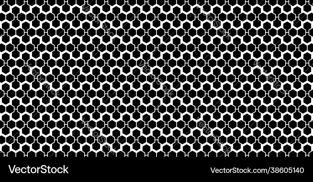 Abstract hexagon pattern black background vector image