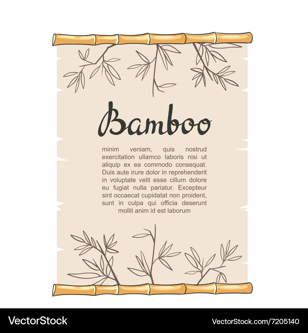 Bamboo Scroll Pattern Vector Image