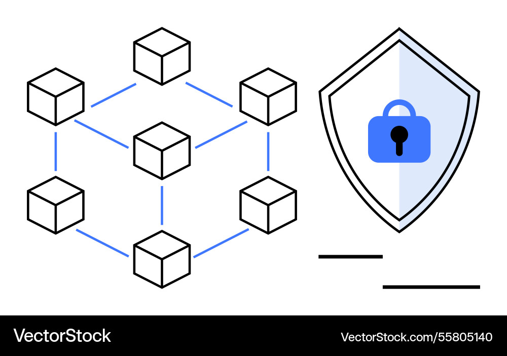 Cybersecurity and blockchain technology Cybersecurity and blockchain technology vector image