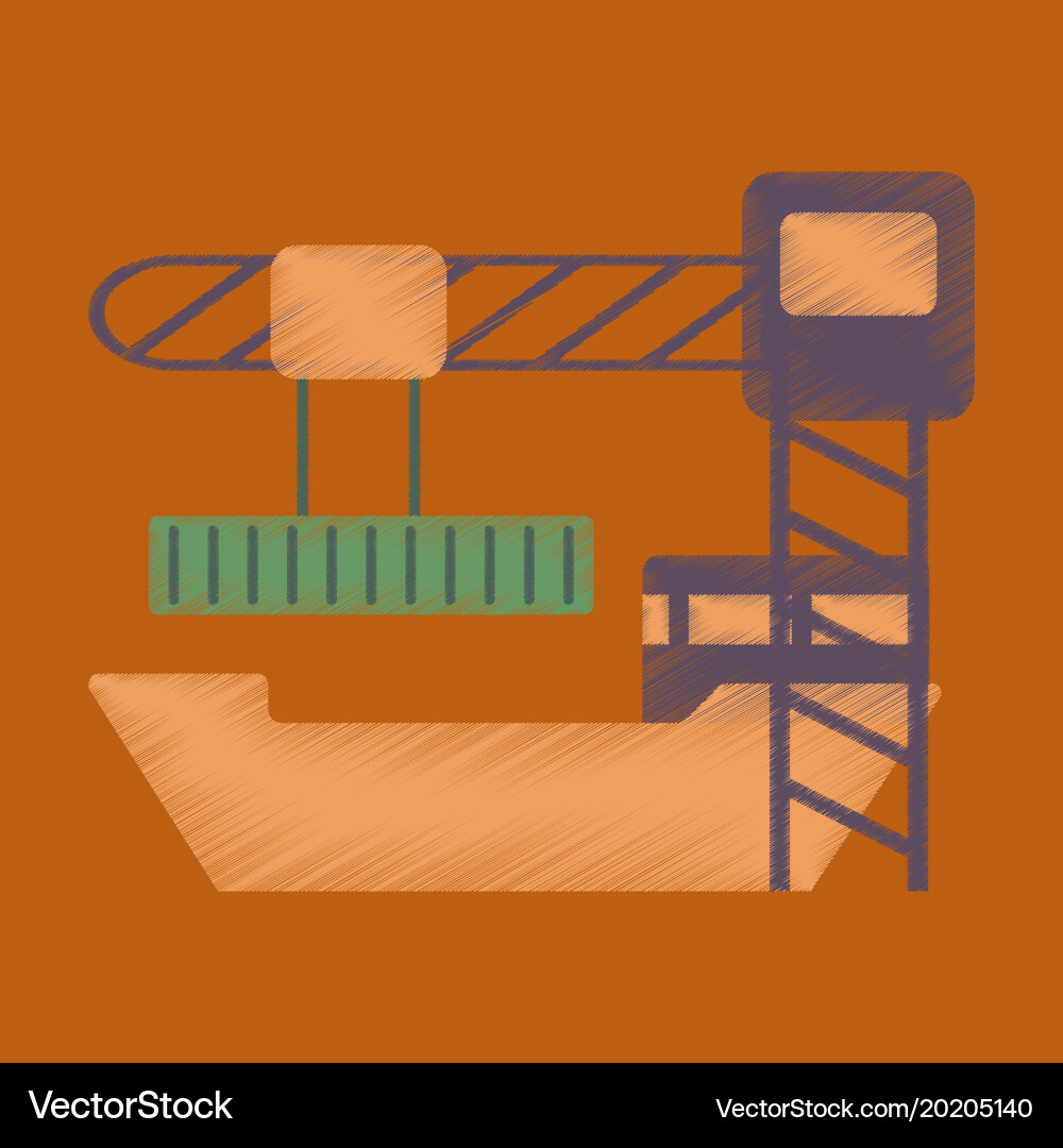 Flat icon in shading style container loading Vector Image