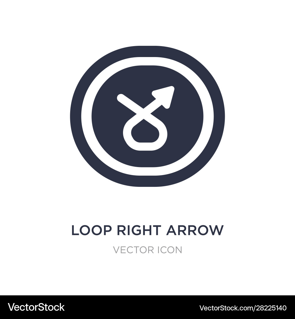 Loop right arrow icon on white background simple Vector Image