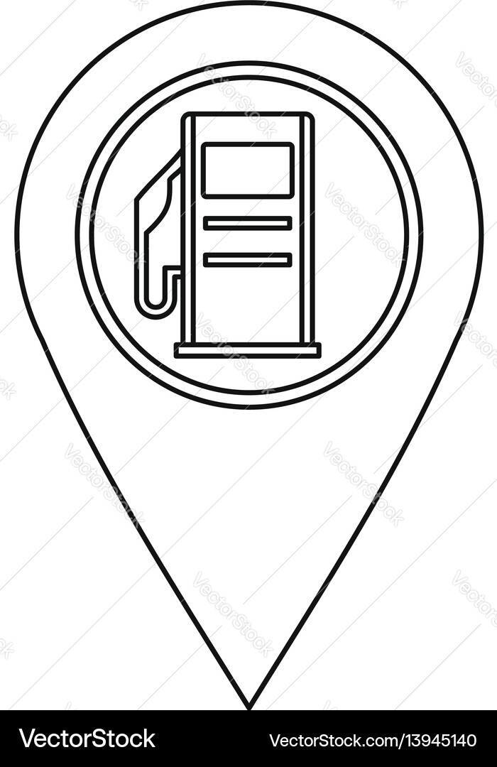 Map pin pointer with gas station sign icon Vector Image