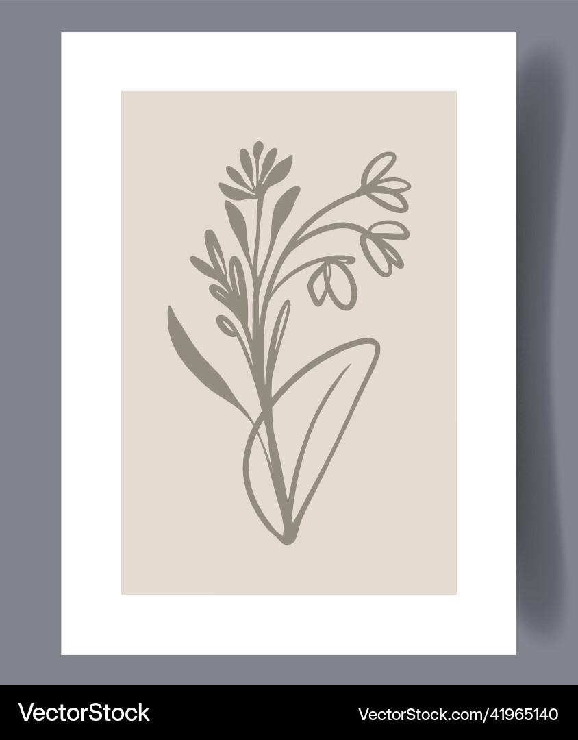 Scandinavian Minimalist Print Set Vector Image