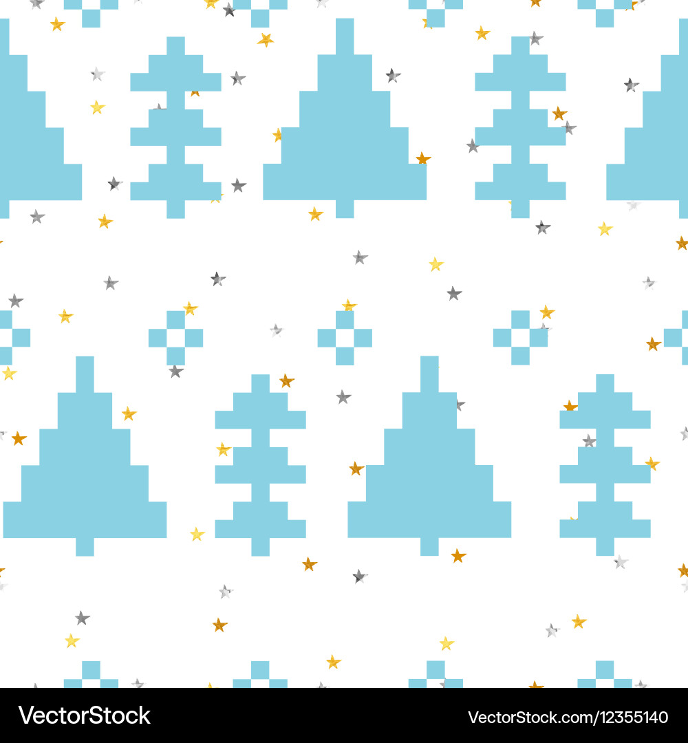 Seamless pattern with new year 8 bit vector image