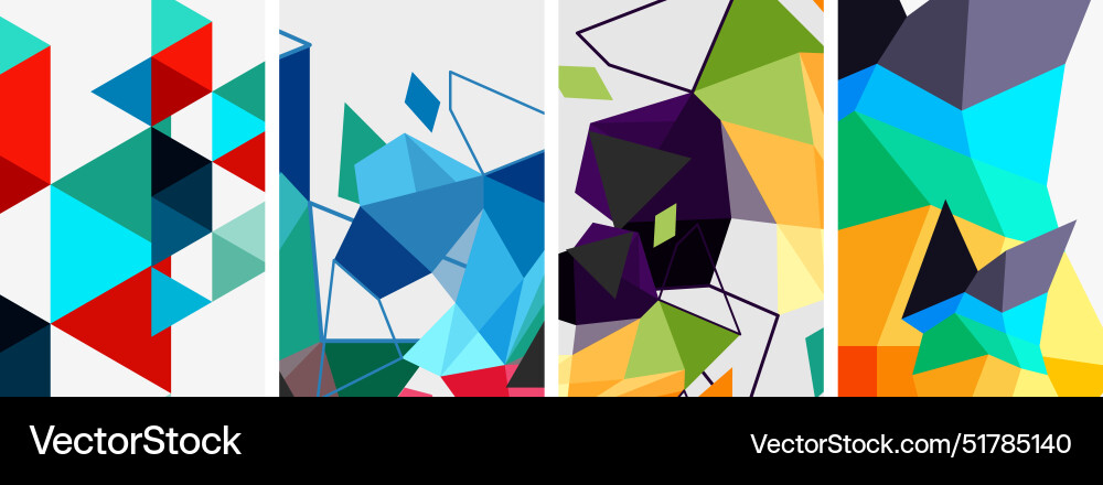 Set of triangle poster backgrounds Royalty Free Vector Image