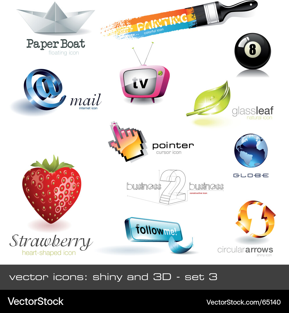 Shiny Icon Set vector image
