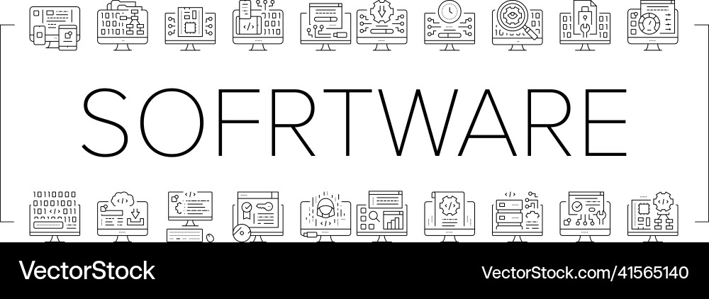 Software program development icons set Software program development icons set vector image