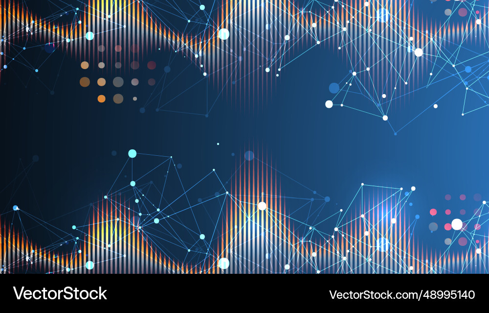 Sound wave with plexus effect dynamic vibration Sound wave with plexus effect dynamic vibration vector image