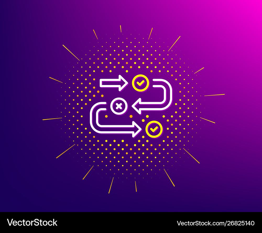 Survey progress line icon algorithm sign vector image