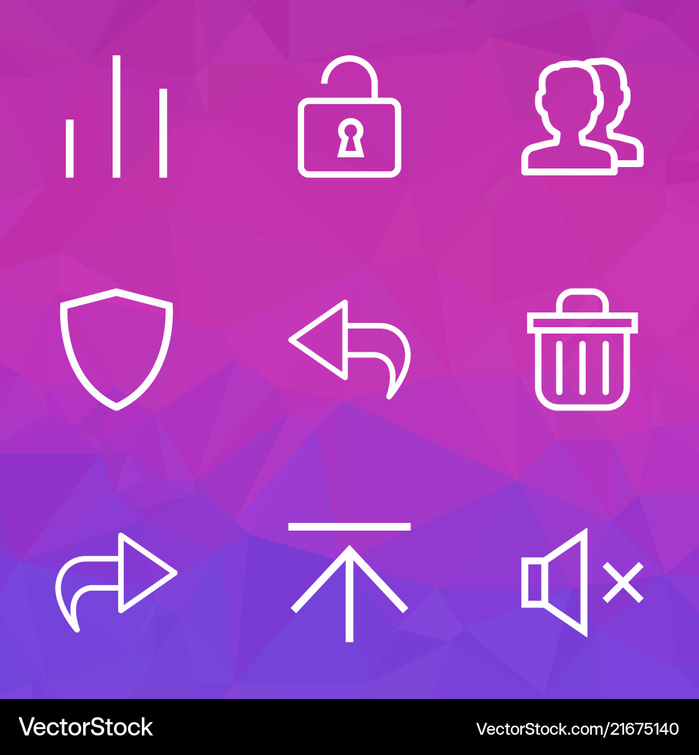 User icons line style set with open return User icons line style set with open return Vector Image