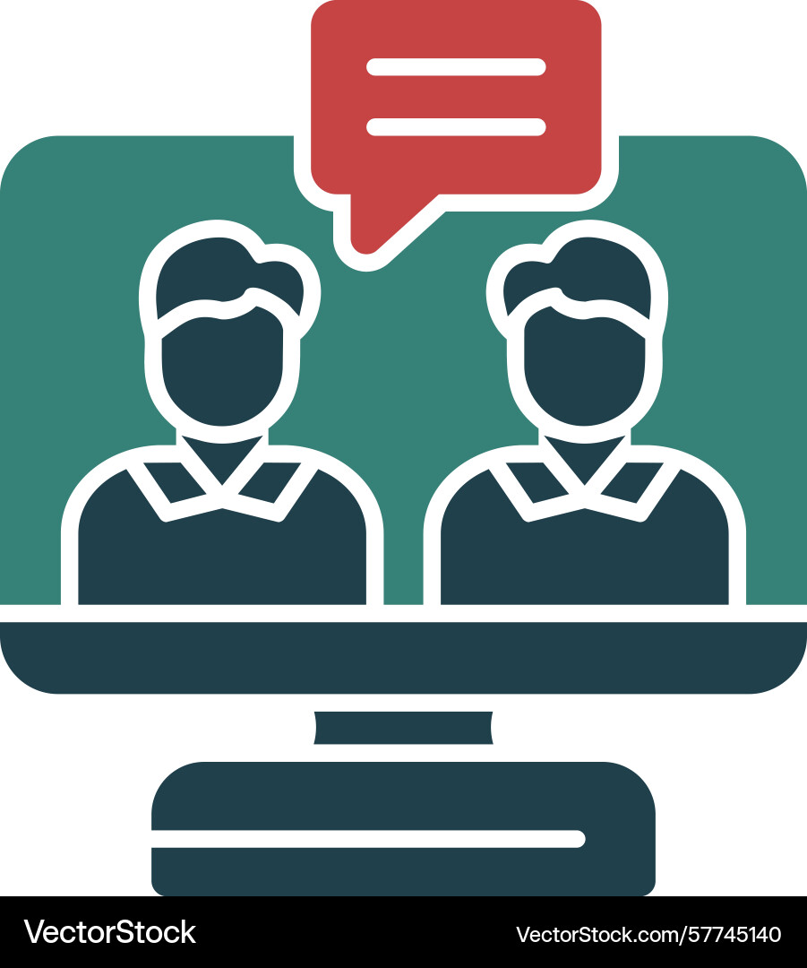 Virtual event glyph multi color icon Vector Image