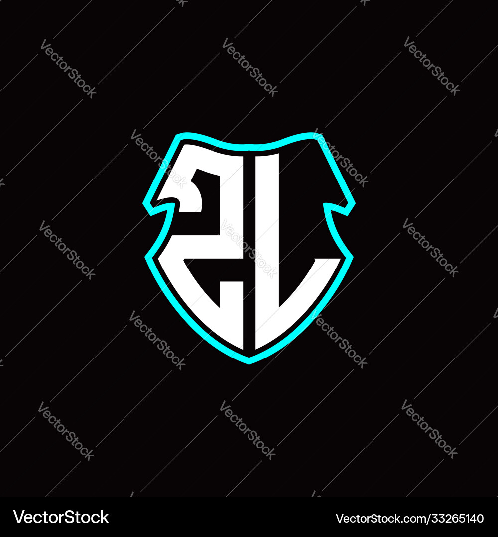 Z l initial logo design with a shield shape Z l initial logo design with a shield shape Vector Image