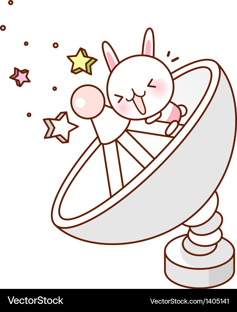 A receiver with rabbit Vector Image