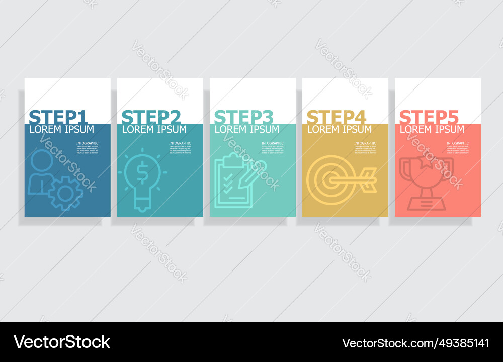 Business data visualization horizontal steps Vector Image