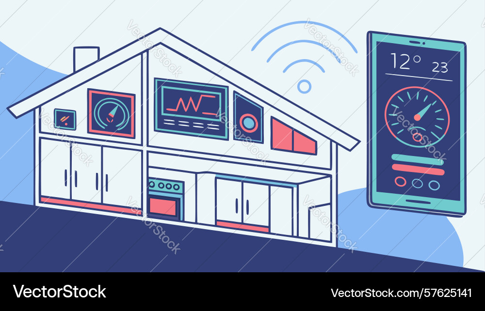 Cutting-edge smart home system with advanced vector image