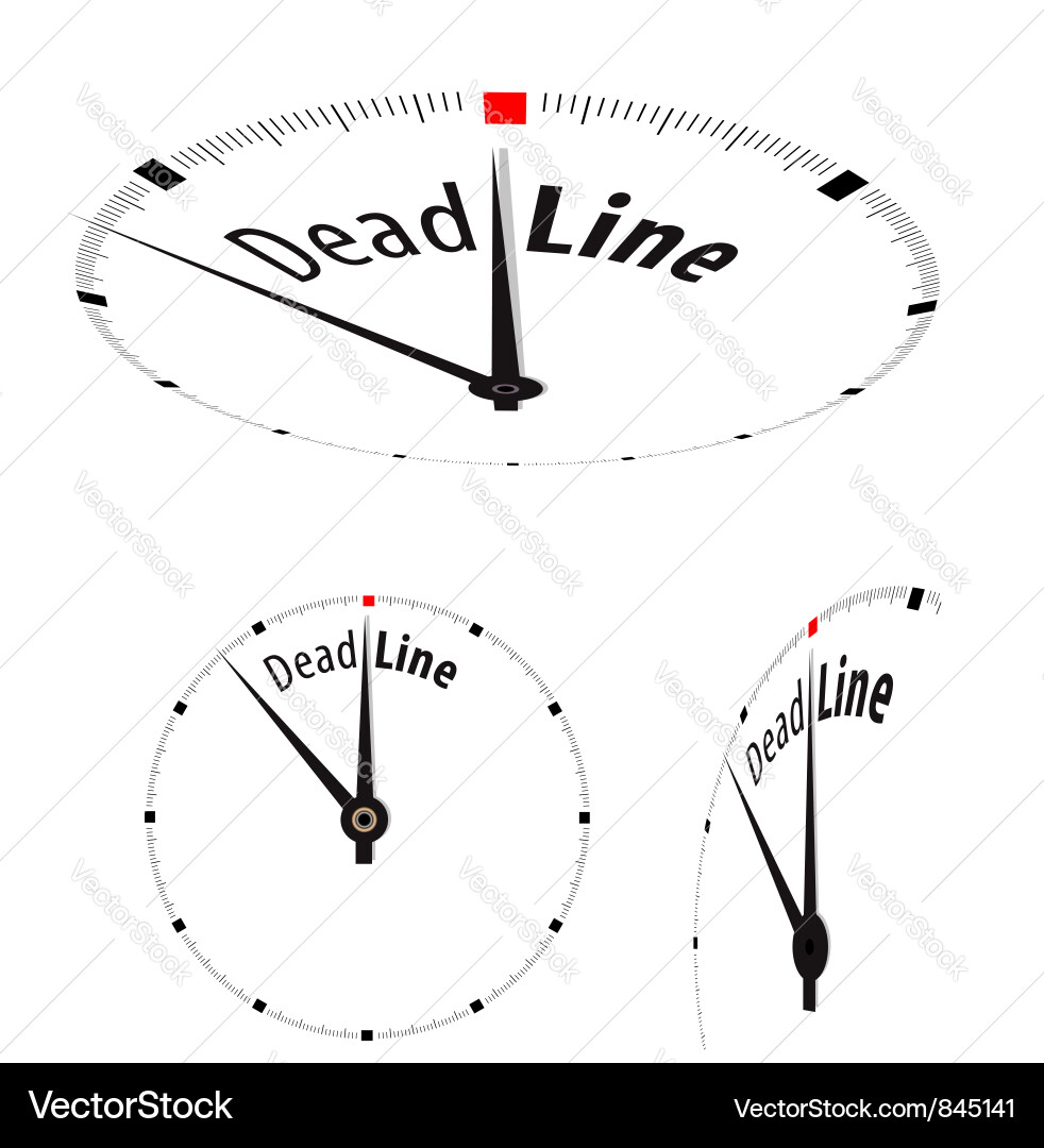 Deadline Clock - Time is Running Out Vector Image