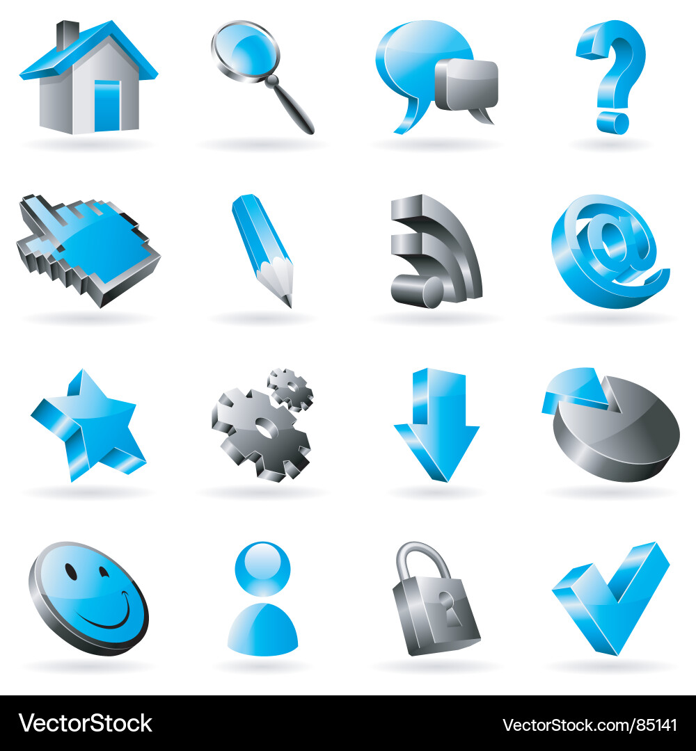 Digital Icons Set vector image