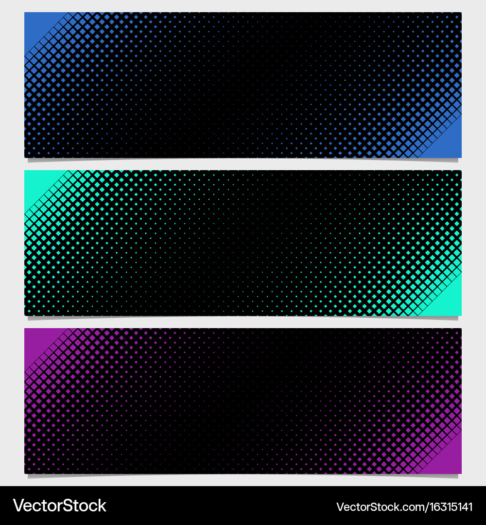 Halftone square pattern banner template design vector image