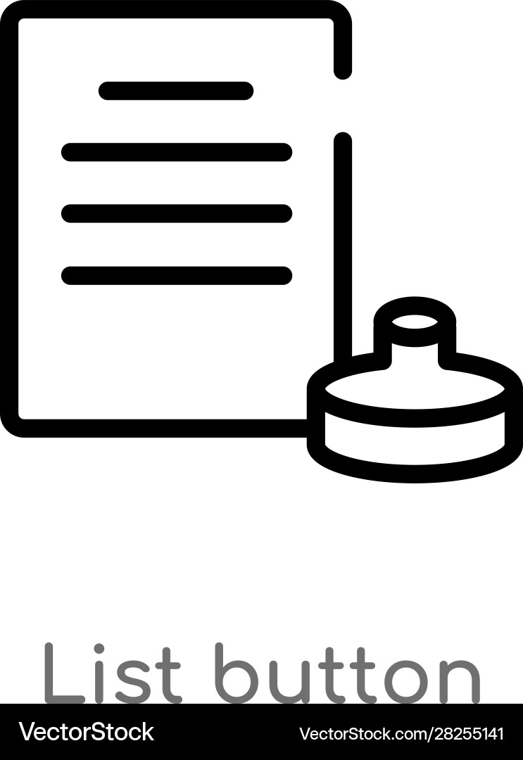 Outline list button icon isolated black simple vector image