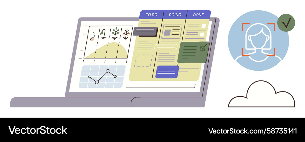 Project management and data analysis dashboard Vector Image