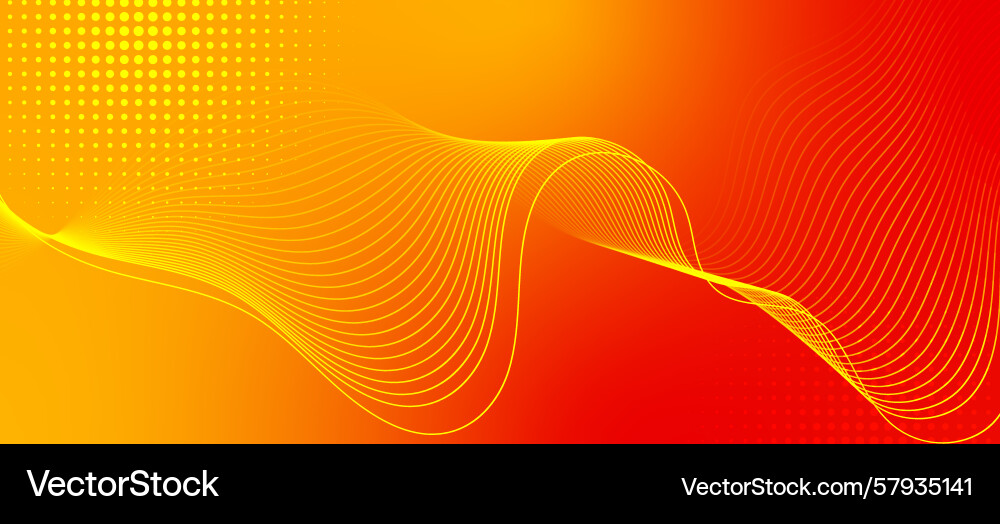 Red and yellow gradient wave background shiny Red and yellow gradient wave background shiny Vector Image