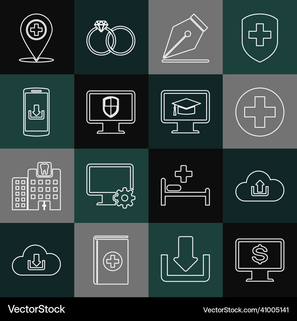 Set line monitor with dollar cloud upload Set line monitor with dollar cloud upload Vector Image