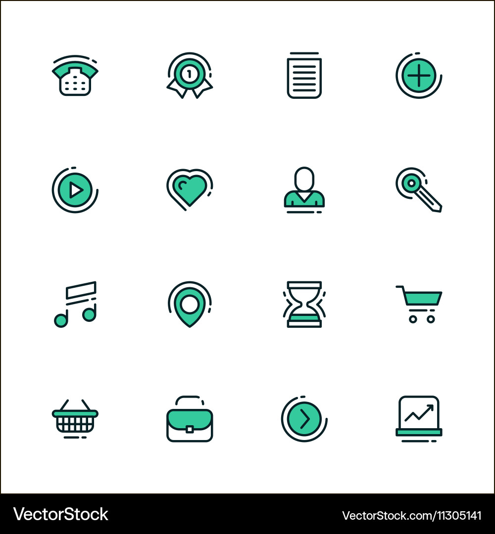 Set of icons business workflow items vector image