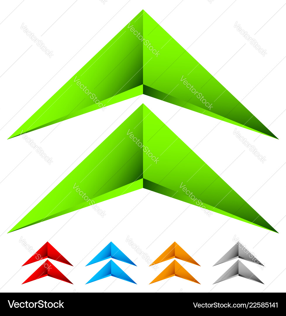 Sharp edgy 3d arrow icon in more color with bevel Vector Image