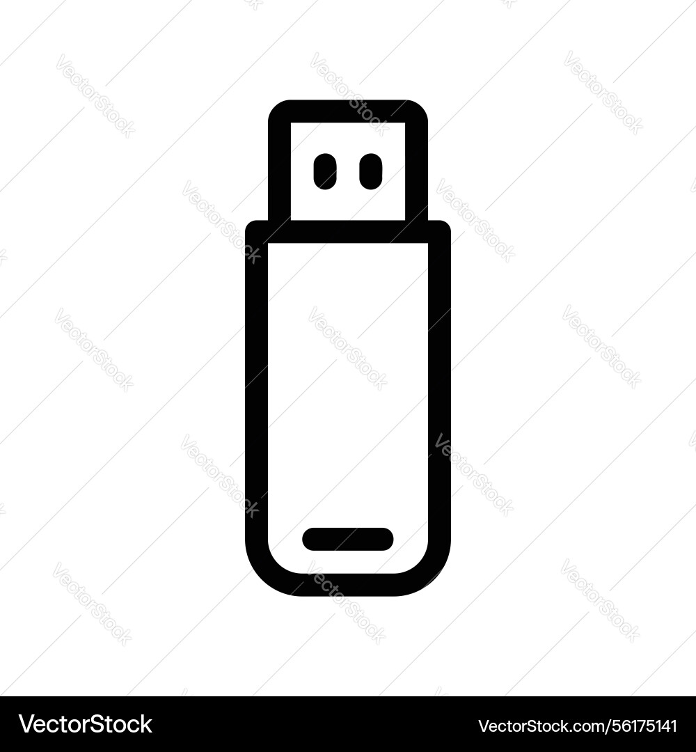Simple outline of a portable universal serial bus Vector Image