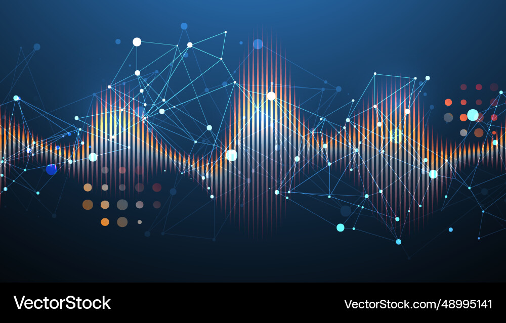 Sound wave with plexus effect dynamic vibration Sound wave with plexus effect dynamic vibration vector image