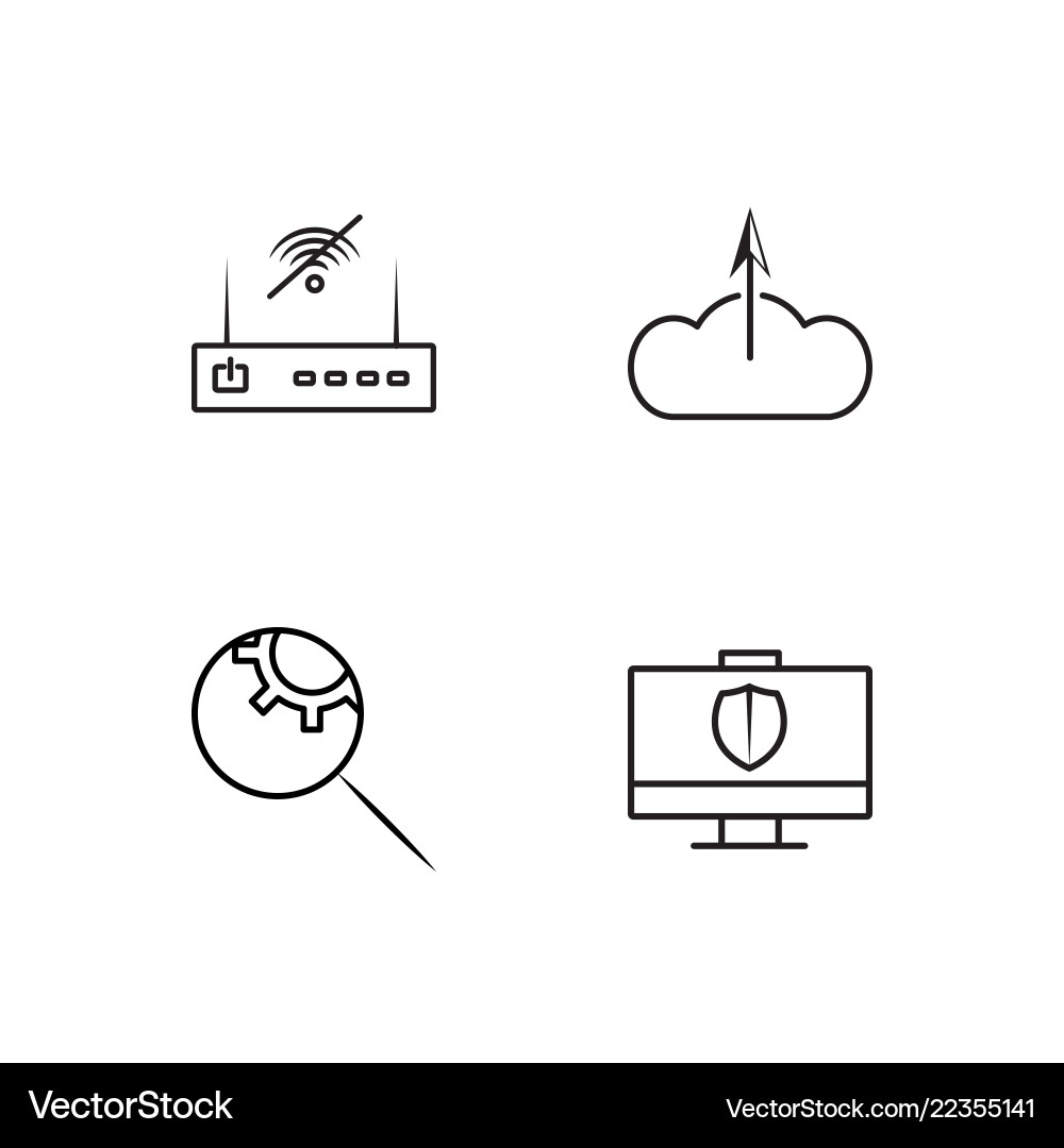 Web simple outlined icons set Web simple outlined icons set Vector Image