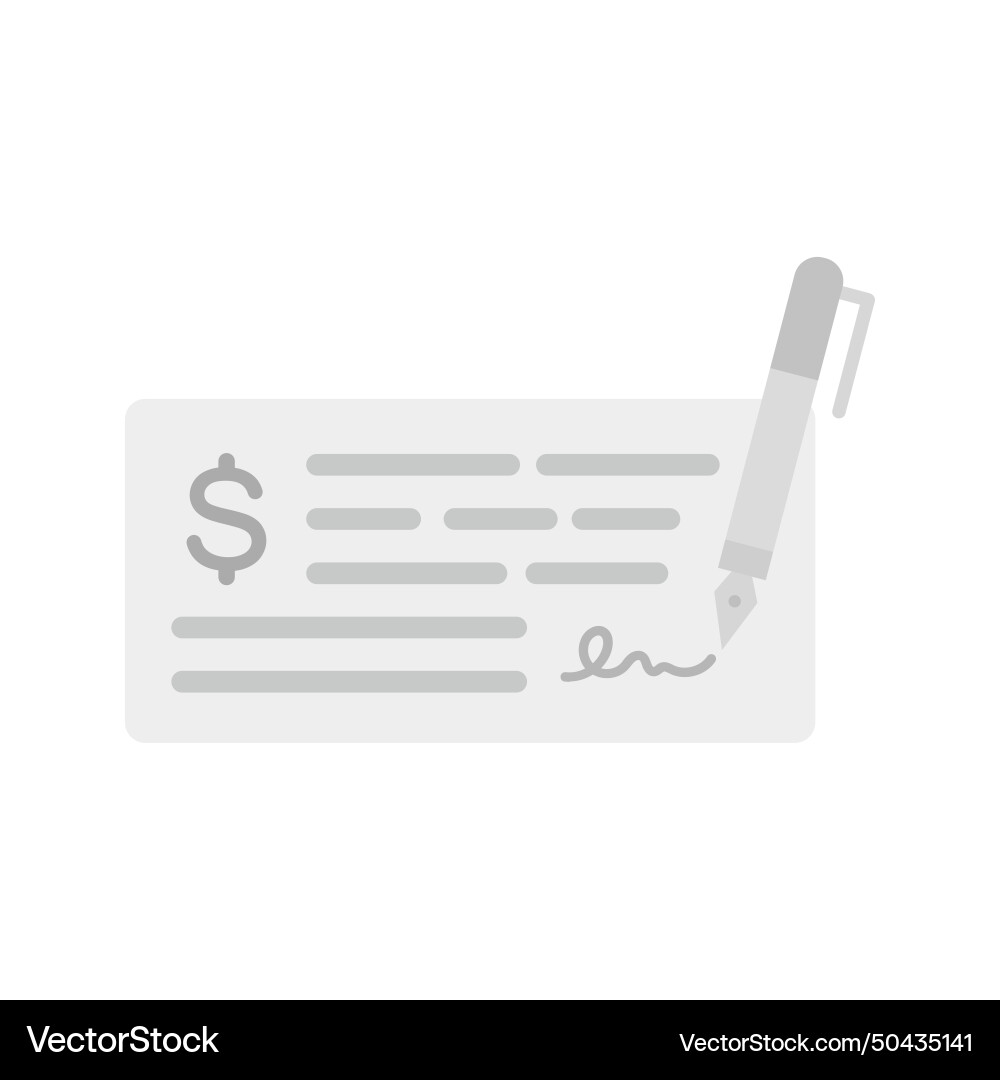 Write cheque icon image vector image