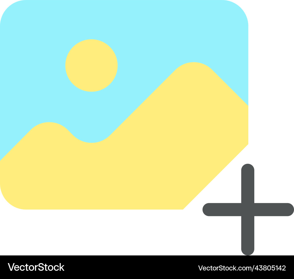 Add picture flat color ui icon Vector Image