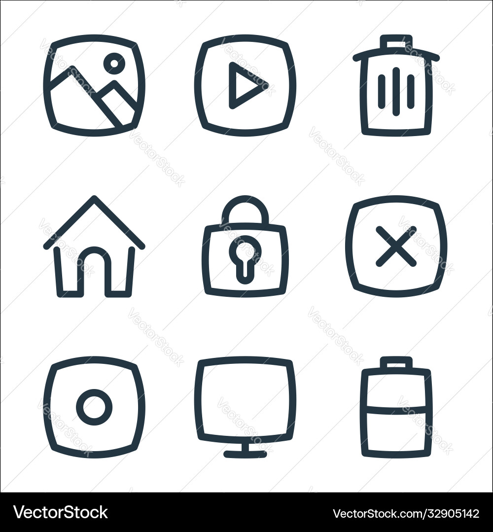 Basic ui line icons linear set quality Vector Image