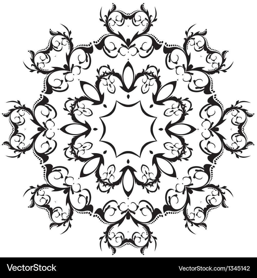 Beautiful lace pattern the circular background Vector Image